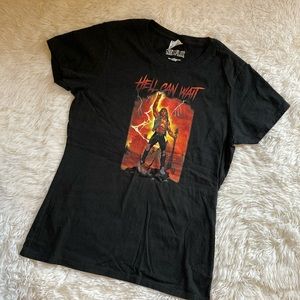 Netflix official Stranger Things Eddie tee Hell Can Wait size adult small S